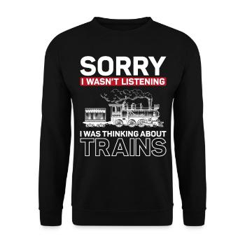 Conducteur de train à vapeur Trainspotting - Sweat-shirt Unisexe - noir - Devant - Alina (178cm) & Michal (187cm)