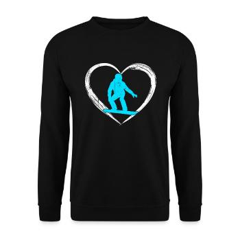 snowboarding love - Unisex Pullover - Schwarz - Vorne - Alina (178cm) & Michal (187cm)