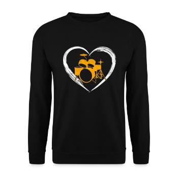Drums love - Unisex Sweatshirt - black - Front - Alina (178cm) & Michal (187cm)