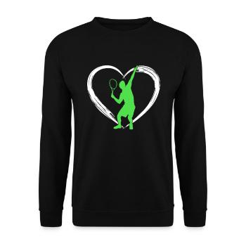 tennis love - Unisex Pullover - Schwarz - Vorne - Alina (178cm) & Michal (187cm)