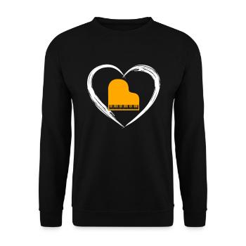 Klavier love - Unisex Pullover - Schwarz - Vorne - Alina (178cm) & Michal (187cm)