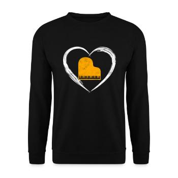 Klavier love - Unisex Pullover - Schwarz - Vorne - Alina (178cm) & Michal (187cm)