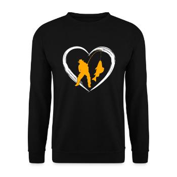 Amour du cœur de pêche - Sweat-shirt Unisexe - noir - Devant - Alina (178cm) & Michal (187cm)