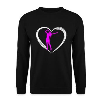 Singen love - Unisex Pullover - Schwarz - Vorne - Alina (178cm) & Michal (187cm)