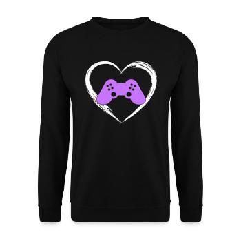 gaming love - Unisex Sweatshirt - black - Front - Alina (178cm) & Michal (187cm)