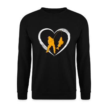 Amour du cœur de pêche - Sweat-shirt Unisexe - noir - Devant - Alina (178cm) & Michal (187cm)