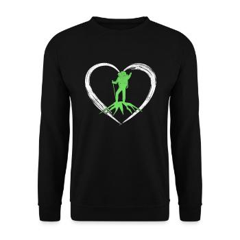 amour de l’alpinisme - Sweat-shirt Unisexe - noir - Devant - Alina (178cm) & Michal (187cm)