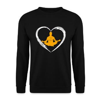 meditation love - Unisex Sweatshirt - black - Front - Alina (178cm) & Michal (187cm)