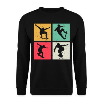 Skateboard Skateboarder Enfants Skateboard Skater - Sweat-shirt Unisexe - noir - Devant - Alina (178cm) & Michal (187cm)