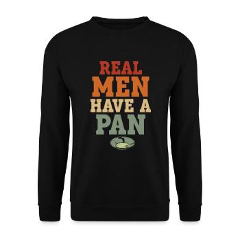 De vrais hommes ont une casserole d’or - Sweat-shirt Unisexe - noir - Devant - Alina (178cm) & Michal (187cm)