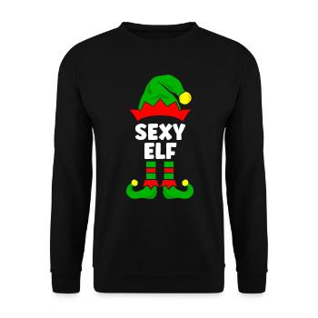 Sexy Elf Christmas Outfit Family Partner Look - Unisex Sweatshirt - black - Front - Alina (178cm) & Michal (187cm)