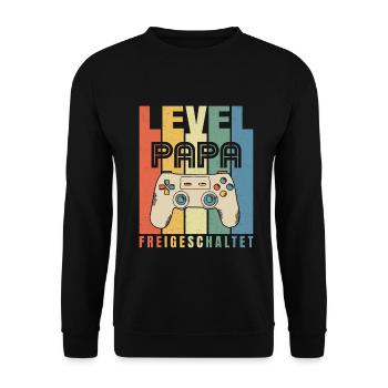 Schwangerschaft Verkünden Papa Baby Großeltern - Unisex Pullover - Schwarz - Vorne - Alina (178cm) & Michal (187cm)