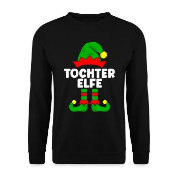 Tochter Elfe Weihnachtsoutfit Familie Partnerlook - Unisex Pullover - Schwarz - Vorne - Alina (178cm) & Michal (187cm)