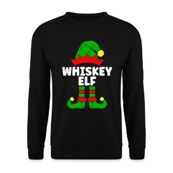 Whiskey Elf Christmas Outfit Family Partner Look - Unisex Sweatshirt - black - Front - Alina (178cm) & Michal (187cm)