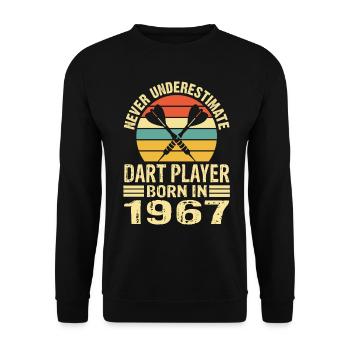 Ne jamais sous-estimer le joueur de fléchettes né en 1967 - Sweat-shirt Unisexe - noir - Devant - Alina (178cm) & Michal (187cm)