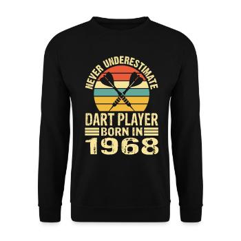 Ne jamais sous-estimer le joueur de fléchettes né en 1968 - Sweat-shirt Unisexe - noir - Devant - Alina (178cm) & Michal (187cm)