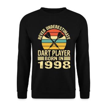 Ne jamais sous-estimer le joueur de fléchettes né en 1998 - Sweat-shirt Unisexe - noir - Devant - Alina (178cm) & Michal (187cm)
