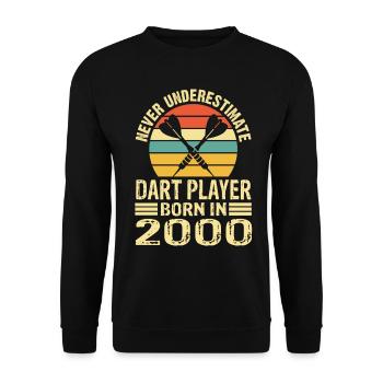 Ne sous-estimez jamais le joueur de fléchettes né en 2000 - Sweat-shirt Unisexe - noir - Devant - Alina (178cm) & Michal (187cm)