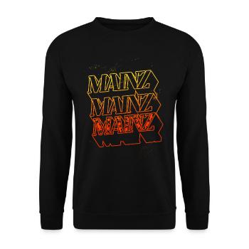 Mainz Deutschland Stadt Skyline Heimat Schrift - Unisex Pullover - Schwarz - Vorne - Alina (178cm) & Michal (187cm)