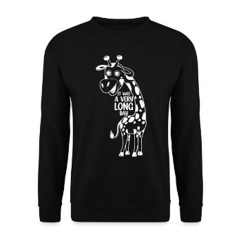 Cute Giraffe Lover - It Was A Very Long Day - Funn - Unisex Sweatshirt - black - Front - Alina (178cm) & Michal (187cm)
