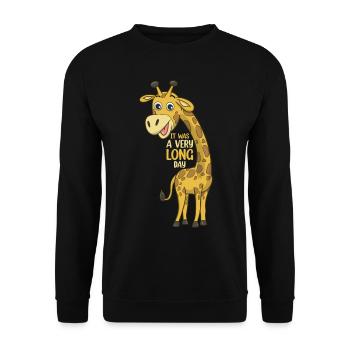 Giraffe Lover - It Was A Very Long Day - Funny Gir - Unisex Sweatshirt - black - Front - Alina (178cm) & Michal (187cm)