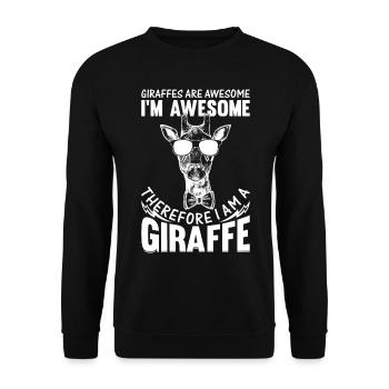 Les girafes sont géniales, je suis géniale, donc je suis un - Sweat-shirt Unisexe - noir - Devant - Alina (178cm) & Michal (187cm)