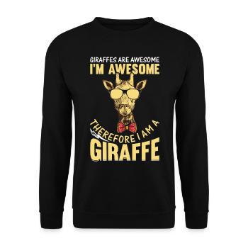 Les girafes sont géniales, je suis géniale, donc je suis un - Sweat-shirt Unisexe - noir - Devant - Alina (178cm) & Michal (187cm)