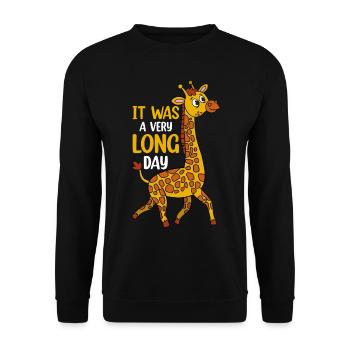 Funny Giraffe Lover - It Was A Very Long Day - Gir - Unisex Sweatshirt - black - Front - Alina (178cm) & Michal (187cm)