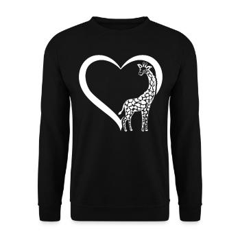 Amoureux de la girafe Mignon Girafe Coeur Girafe Coeur Gir - Sweat-shirt Unisexe - noir - Devant - Alina (178cm) & Michal (187cm)
