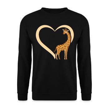 Girafe Lover - Girafe Coeur Girafe - Giraf mignon - Sweat-shirt Unisexe - noir - Devant - Alina (178cm) & Michal (187cm)