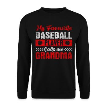 Mon joueur de baseball préféré m’appelle grand-mère - Sweat-shirt Unisexe - noir - Devant - Alina (178cm) & Michal (187cm)