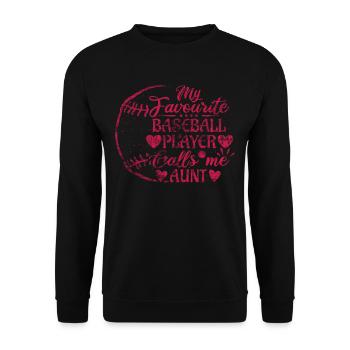 Mon joueur de baseball préféré m’appelle tante baseball - Sweat-shirt Unisexe - noir - Devant - Alina (178cm) & Michal (187cm)