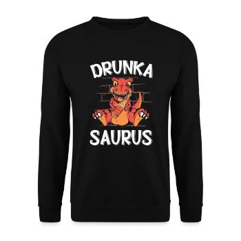 Drunkasaurus Dinosaure Bière Tyrannosaurus Rex - Sweat-shirt Unisexe - noir - Devant - Alina (178cm) & Michal (187cm)