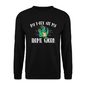 Funny Dinosaur Paleontology Tyrannosaurus - Unisex Sweatshirt - black - Front - Alina (178cm) & Michal (187cm)