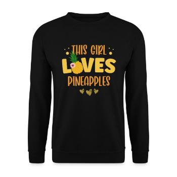 Cette fille aime les fruits d’ananas tropicaux - Sweat-shirt Unisexe - noir - Devant - Alina (178cm) & Michal (187cm)