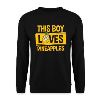 Dieser Junge Liebt Ananas Ananas Mit Tropischen - Unisex Pullover - Schwarz - Vorne - Alina (178cm) & Michal (187cm)