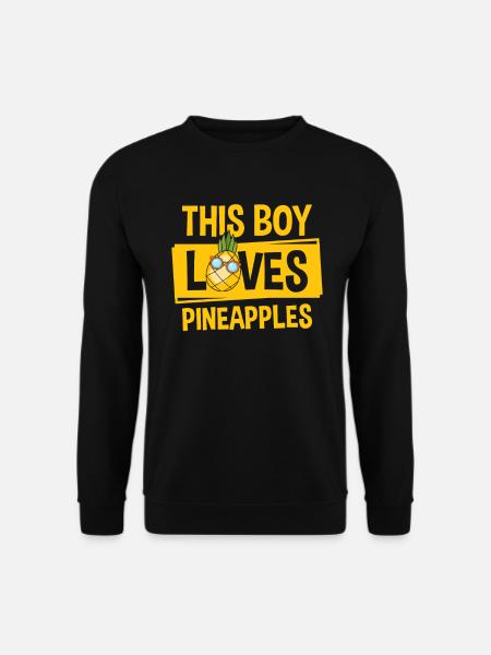 Dieser Junge Liebt Ananas Ananas Mit Tropischen - Unisex Pullover - Schwarz