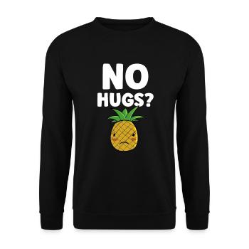 No Hugs Cute Pineapple Lover Tropical Fruit - Unisex Sweatshirt - black - Front - Alina (178cm) & Michal (187cm)
