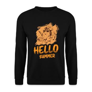 Hello Summer Pineapple Lovers, Tropical Fruits - Unisex Sweatshirt - black - Front - Alina (178cm) & Michal (187cm)