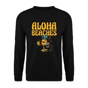 Aloha Beaches Pineapple Lovers Tropical Fruit - Unisex Sweatshirt - black - Front - Alina (178cm) & Michal (187cm)