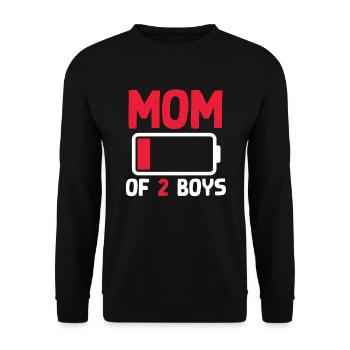 Mother of 2 Boys Pregnancy Announcement - Unisex Sweatshirt - black - Front - Alina (178cm) & Michal (187cm)