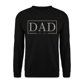 Dad 2024 Werdender Papa Vatertag Vater - Unisex Pullover - Schwarz - Vorne - Alina (178cm) & Michal (187cm)