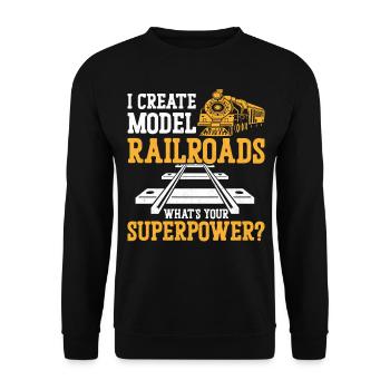 Steam Train Driver Trainspotting - Unisex Pullover - Schwarz - Vorne - Alina (178cm) & Michal (187cm)