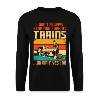 Conducteur de train à vapeur Trainspotting - Sweat-shirt Unisexe - noir - Devant - Alina (178cm) & Michal (187cm)
