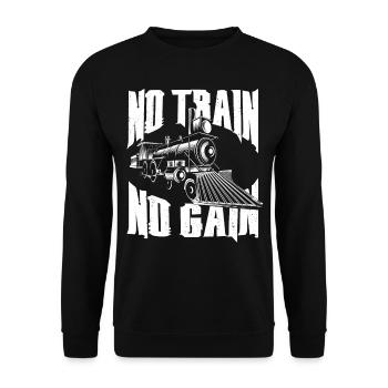 Conducteur de train à vapeur Trainspotting - Sweat-shirt Unisexe - noir - Devant - Alina (178cm) & Michal (187cm)