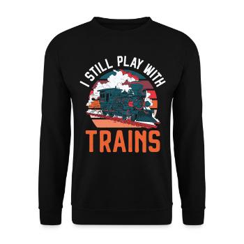 Steam Train Driver Trainspotting - Unisex Pullover - Schwarz - Vorne - Alina (178cm) & Michal (187cm)