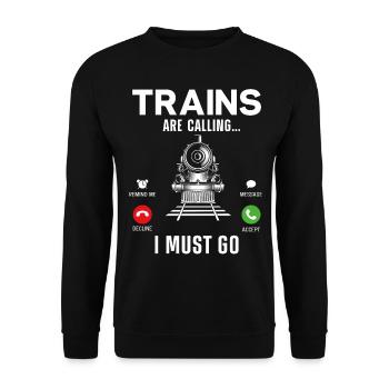 Conducteur de train à vapeur Trainspotting - Sweat-shirt Unisexe - noir - Devant - Alina (178cm) & Michal (187cm)