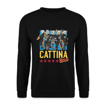 Chat - Cattina Band - Sweat-shirt Unisexe - noir - Devant - Alina (178cm) & Michal (187cm)