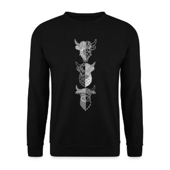 Highland Cattle cow with cow motif - Unisex Sweatshirt - black - Front - Alina (178cm) & Michal (187cm)