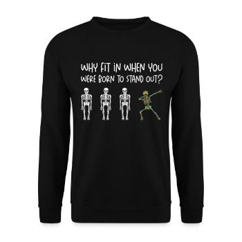 Squelette coloré soutenu en dabbing - Sweat-shirt Unisexe - noir - Devant - Alina (178cm) & Michal (187cm)